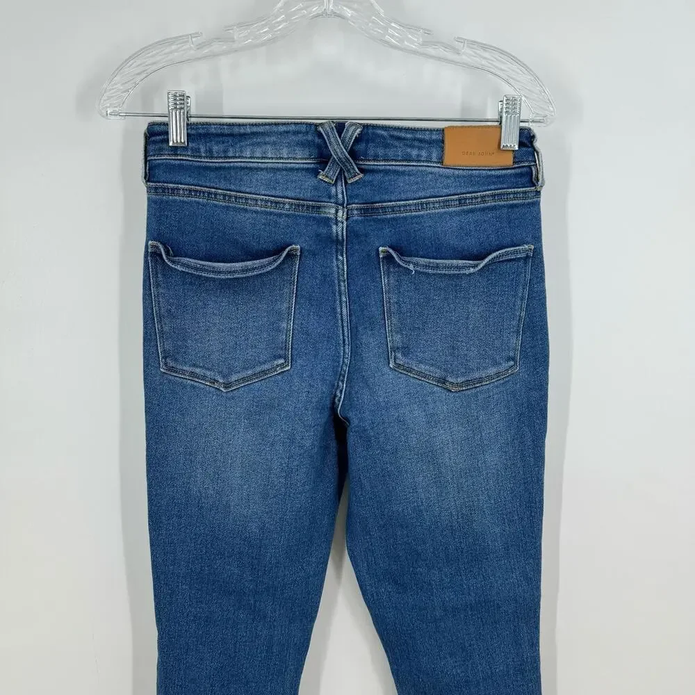Dear John Jeans Size 27 4 Olivia High Rise Skinny Distressed Stretch Boho Preppy - Picture 5 of 9